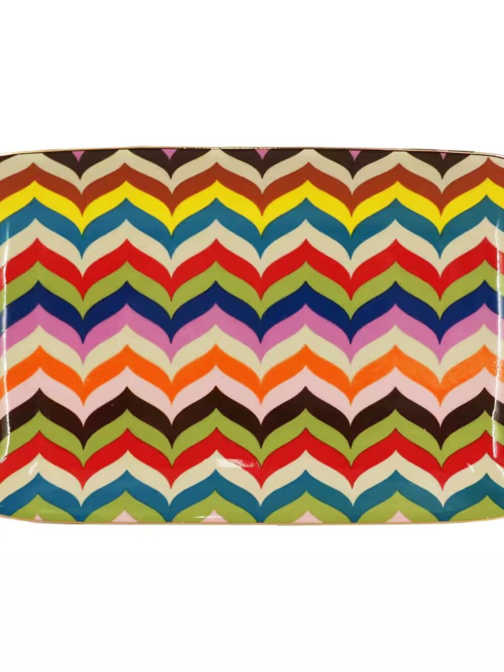 Jonathan Adler 4.8" x 8" Chevron Pattern Ceramic Plate New